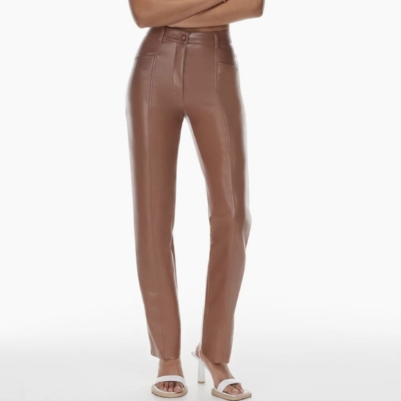 Wilfred Pants - Wilfred Aritzia Rebel pants in mocha sorbet
